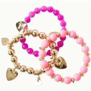 Lilly Pulitzer Via Amore 3 piece colorful beaded and charm bracelet set NWT